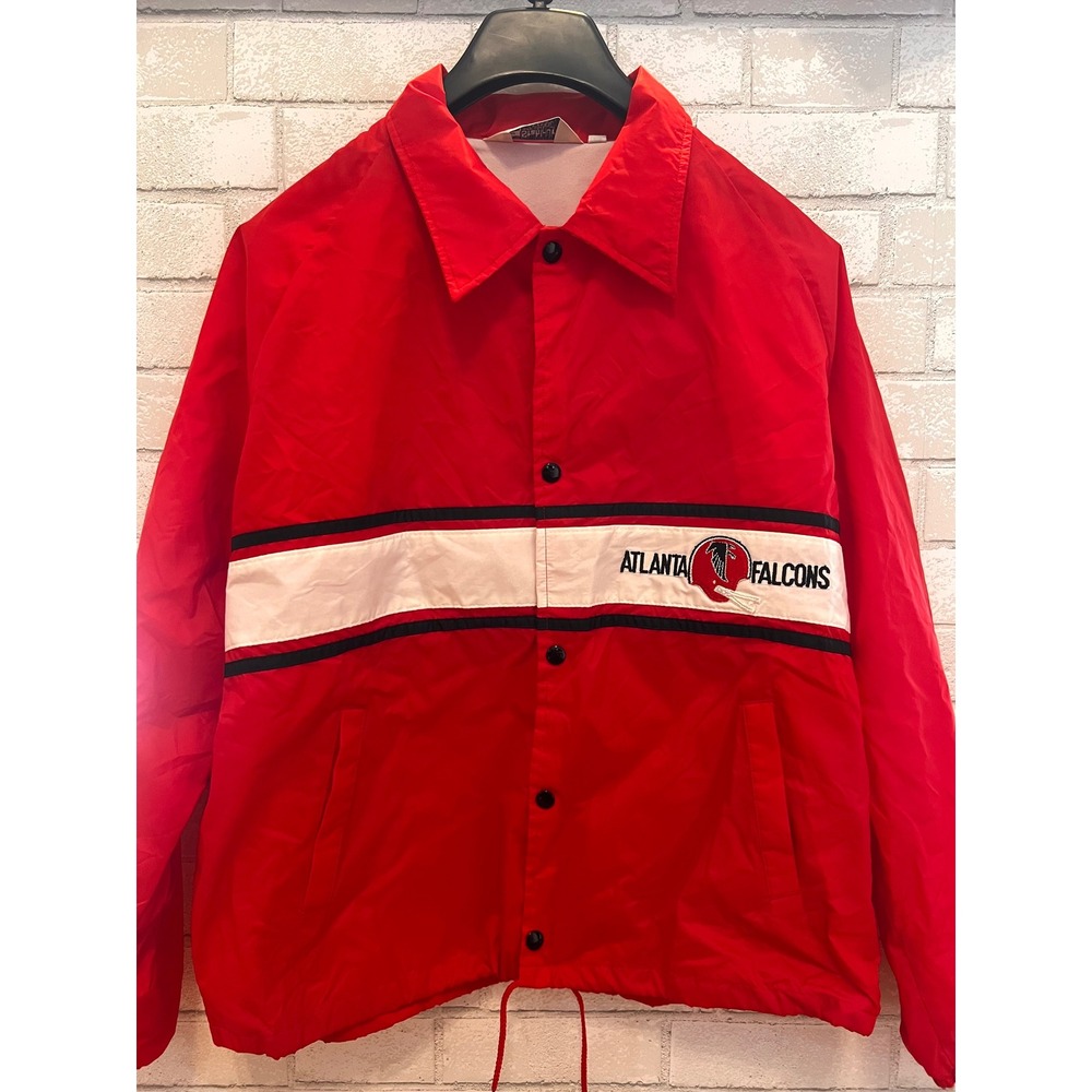 Vintage Atlanta Falcons Stahl-Urban NFL Windbreaker Jacket Red‎ Mens XL Retro